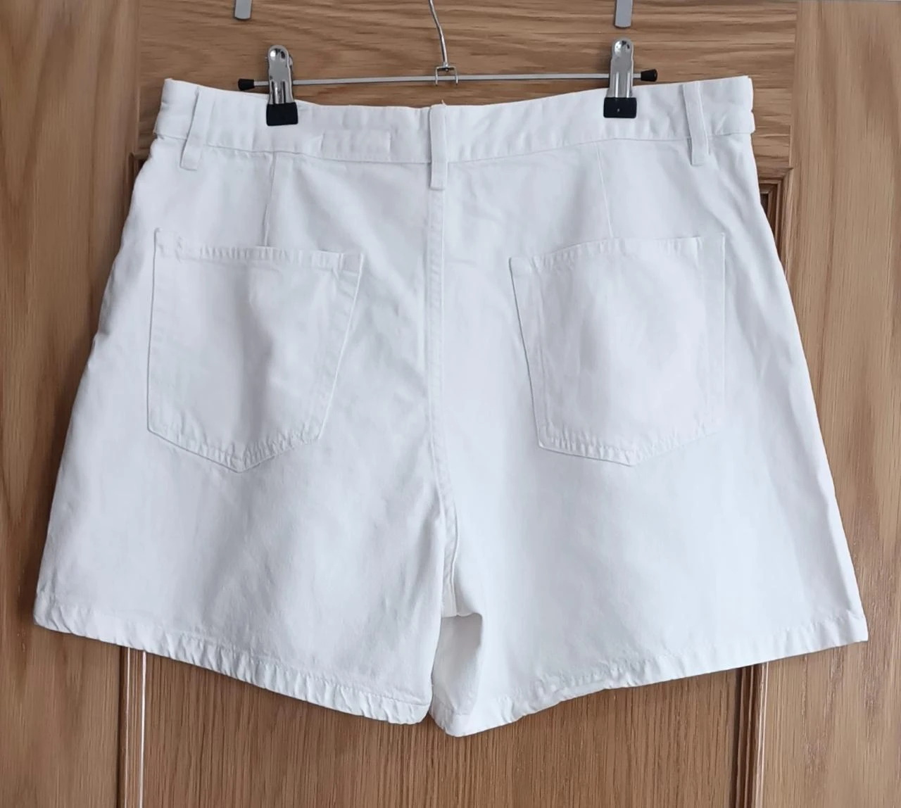 Pantalon court en jean blanc Lefties-Taille 44 (100% coton) – photo 2